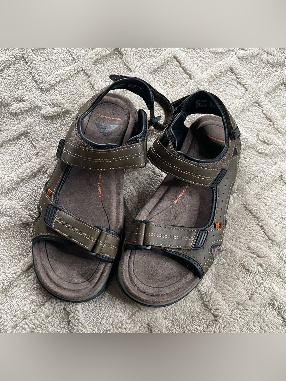 Ozark Trail Men's Brown Adjustable Strap Sandals~ Size 10- Casual Summer
